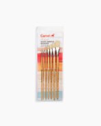 Camel  White  Bristle  Brushes  Assorted  pack  of  7  brushes,  Flat  -  Series  56