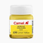 Camel Acrylic Colours  Individual bottle of Lemon Yellow in 15 ml