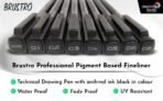 BRUSTRO Professional Pigment Based Fineliner Pen |Black| Set of 8 - Tip Size 0.05, 0.1, 0.2, 0.3, 0.4, 0.5, 0.6 and 0.8mm - Image 3