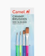 Camel  Champ  Brushes  Assorted  pack  of  4  brushes,  Round  -  Series  64  &  Flat  -  Series  65 - Image 2