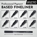 BRUSTRO Professional Pigment Based Fineliner Pen |Black| Set of 8 - Tip Size 0.05, 0.1, 0.2, 0.3, 0.4, 0.5, 0.6 and 0.8mm - Image 4