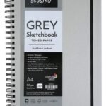 BRUSTRO Toned Paper - Grey Sketchbook | A4, 120 GSM | 60 Sheets/120 Pages | Wiro Bound