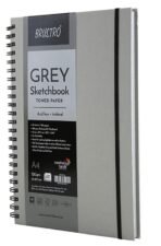 BRUSTRO Toned Paper - Grey Sketchbook | A4, 120 GSM | 60 Sheets/120 Pages | Wiro Bound - Image 2
