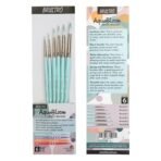 BRUSTRO AquaBloom Artist's Paint Brushes | Round | Set of 6 - Sizes (0, 2, 4, 6, 8, 10) | Wooden Handle,Synthetic Bristles - Image 2