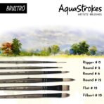 BRUSTRO AquaStrokes Artist Brushes | Set of 6 |Synthetic Bristles,Wooden handle - Image 4