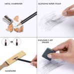 BRUSTRO Black and White Charcoal Drawing Set of 13 Pcs in a Metal Box| - Image 4