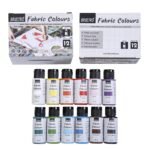 BRUSTRO Artists Fabric Colours - Set of 12, 30ml Paint Bottles |Water Soluble, Intermixable, Permanent