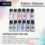 BRUSTRO Artists Fabric Colours - Set of 12, 30ml Paint Bottles |Water Soluble, Intermixable, Permanent - Image 4