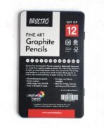 BRUSTRO Fine Art Graphite Pencil Set |10B - 2H | Pack of 12 with Elegant Tin Box - Image 3
