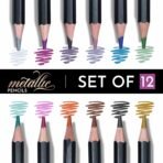 BRUSTRO Artist Metallic Colour Pencil Set of 12 Shades, 3.3mm lead | Wax-based, Ergonommic - Image 3