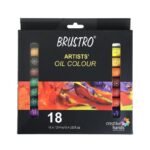 BRUSTRO Artists’ Oil Colour Set of 18 Colours X 12ML Tubes