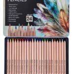 BRUSTRO Artists Pastel Pencils - Set of 24 Shades - 4mm Lead |Erasable, High Pigmented