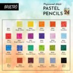 BRUSTRO Artists Pastel Pencils - Set of 24 Shades - 4mm Lead |Erasable, High Pigmented - Image 3