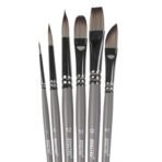 BRUSTRO VelveTouch Artist Brushes | Set of 6 |Short Handle, Synthetic Bristles, Round, Filbert, Dagger, Flat Shape - Image 2