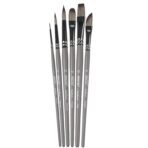 BRUSTRO VelveTouch Artist Brushes | Set of 6 |Short Handle, Synthetic Bristles, Round, Filbert, Dagger, Flat Shape - Image 3