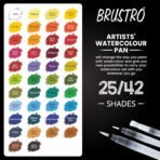 BRUSTRO Artists Watercolour Travel Pan Set of 25 Colours | Foldable - Image 5