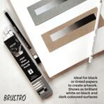 BRUSTRO Artists White Charcoal Pencil Set | 5mm, Set of 3 + 1 Pencil Eraser - Image 3