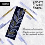 BRUSTRO Assorted Gel Pen (White , Gold and Silver)|1mm Metal Tip - Set of 3,Opaque and Viscous Ink - Image 3