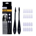 BRUSTRO Blendix Flexible Spongehead Soft Palette Knives | Set of 2 Ergonomic Handles with 10 Triangular & 10 Oval Sponge Blender