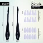 BRUSTRO Blendix Flexible Spongehead Soft Palette Knives | Set of 2 Ergonomic Handles with 10 Triangular & 10 Oval Sponge Blender - Image 3