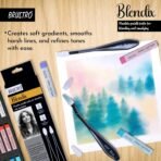 BRUSTRO Blendix Flexible Spongehead Soft Palette Knives | Set of 2 Ergonomic Handles with 10 Triangular & 10 Oval Sponge Blender - Image 4