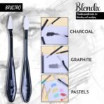 BRUSTRO Blendix Flexible Spongehead Soft Palette Knives | Set of 2 Ergonomic Handles with 10 Triangular & 10 Oval Sponge Blender - Image 6