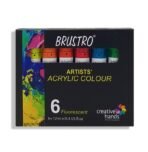 BRUSTRO Artists' Acrylic colour set of 6 fluorescent colours x 12ml tubes