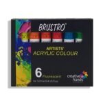 BRUSTRO Artists' Acrylic colour set of 6 fluorescent colours x 12ml tubes