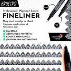BRUSTRO Professional Pigment Based Fineliner Pen |Black| Set of 8 - Tip Size 0.05, 0.1, 0.2, 0.3, 0.4, 0.5, 0.6 and 0.8mm - Image 5