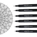 BRUSTRO Professional Pigment Based Fineliner Pen | Black | Set of 6 - Tip Size 0.05mm, 0.1mm, 0.2mm, 0.3mm, 0.5mm, 0.8mm - Image 4