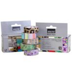 BRUSTRO Craft Paper Delights Washi Tapes (15mm x 5m), Pack of 5 | Low Tack Adhesive - Image 3