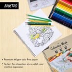 BRUSTRO DIY Colouring Book for Adults | 9x9 inches, 160 GSM, 25 Perforated Sheets | Ideal for Fineliners, Colour Pencils, Brush Pens, Markers. - Image 3