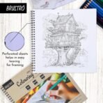 BRUSTRO DIY Colouring Book for Adults | 9x9 inches, 160 GSM, 25 Perforated Sheets | Ideal for Fineliners, Colour Pencils, Brush Pens, Markers. - Image 4