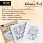 BRUSTRO DIY Colouring Book for Adults | 9x9 inches, 160 GSM, 25 Perforated Sheets | Ideal for Fineliners, Colour Pencils, Brush Pens, Markers. - Image 6