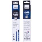 BRUSTRO Extra Dark Pencils |Black, Pack of 10 pcs