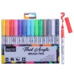 BRUSTRO Fluid Acrylic Brush Pen | Set of 14 Basic Shades