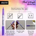 BRUSTRO Fluid Acrylic Brush Pen | Set of 14 Basic Shades - Image 2