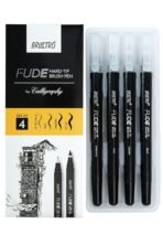 Brustro Fude Hard-tip Black Ink Brush Pen Set of 4. (Extra-fine/Fine/Medium/Bold) - Image 2