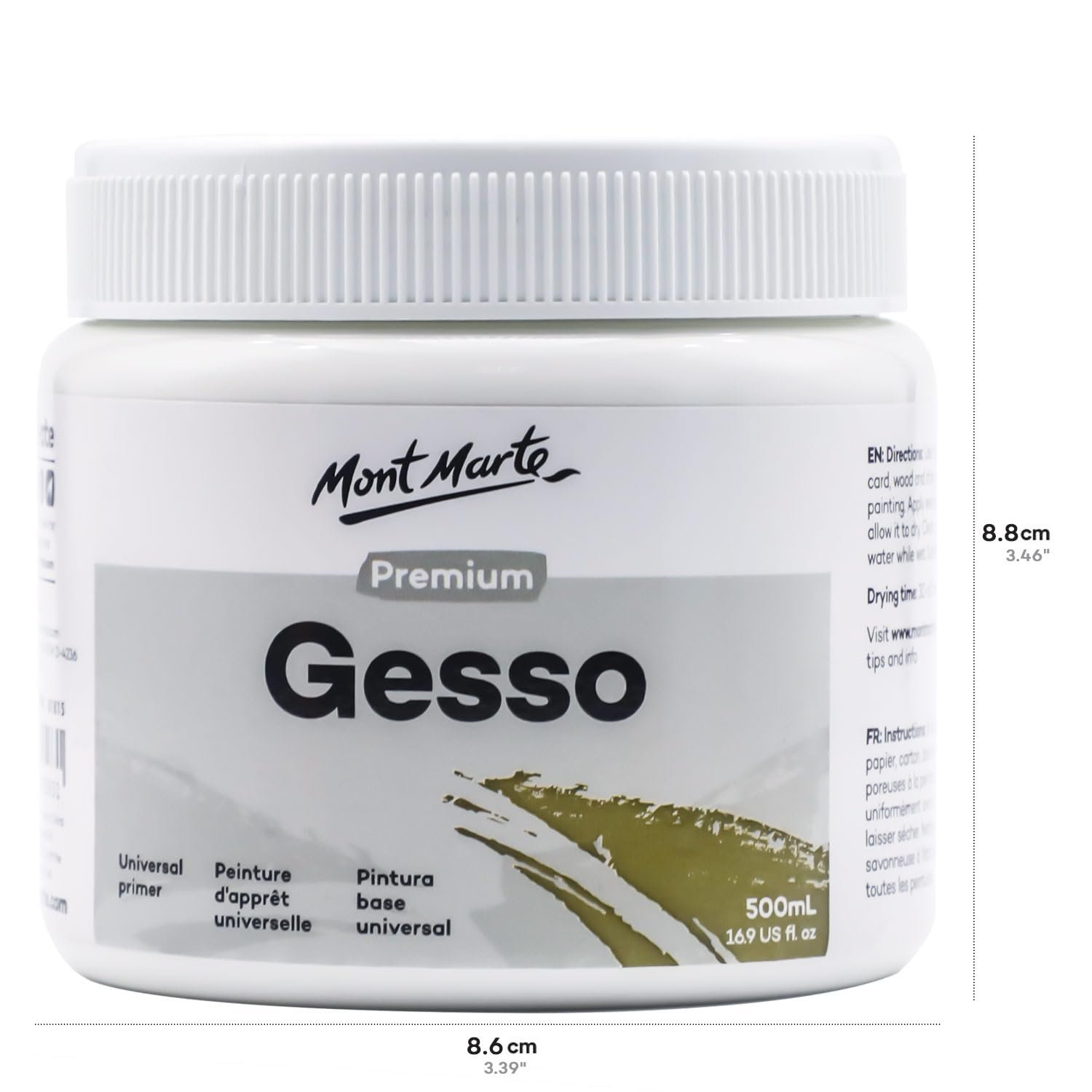 Gesso Universal Primer - 500ml (White) (F2) Premium Gesso 500ml (16.9 us fl.oz) - Image 1