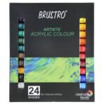 BRUSTRO Acrylic Paint colour set | Set of 24 Colours X 12ml Tubes