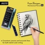 Brustro Kuro Precision Mechanical Pencil | Tip Size - 0.3mm With 20 - HB and 20 - 2B leads , 3 Eraser Refills - Image 2