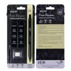 Brustro Kuro Precision Mechanical Pencil | Tip Size - 0.5mm With 20 - HB and 20 - 2B leads , 3 Eraser Refills