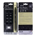 Brustro Kuro Precision Mechanical Pencil | Tip Size - 0.5mm With 20 - HB and 20 - 2B leads , 3 Eraser Refills