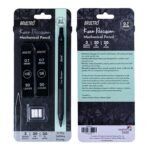 Brustro Kuro Precision Mechanical Pencil | Tip Size - 0.7mm With 20 - HB and 20 - 2B leads , 3 Eraser Refills