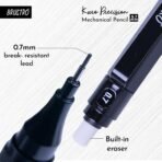 Brustro Kuro Precision Mechanical Pencil | Tip Size - 0.7mm With 20 - HB and 20 - 2B leads , 3 Eraser Refills - Image 3
