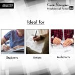 Brustro Kuro Precision Mechanical Pencil | Tip Size - 0.7mm With 20 - HB and 20 - 2B leads , 3 Eraser Refills - Image 5