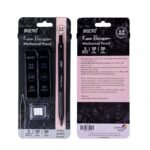 Brustro Kuro Precision Mechanical Pencil | Tip Size - 0.9mm With 20 - HB and 20 - 2B leads , 3 Eraser Refills