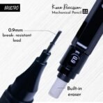 Brustro Kuro Precision Mechanical Pencil | Tip Size - 0.9mm With 20 - HB and 20 - 2B leads , 3 Eraser Refills - Image 3