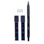 Brustro Kuro Precision Mechanical Pencil |Tip Size- 2mm With 6- HB and 6- 2B Leads , Built-in-Sharpener, 3 Eraser Refill - Image 2