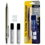 BRUSTRO Mechanical Pencil Set | HB-20 leads, 2B-20 leads, Spare eraser- 8 units|Tip size- 0.5 mm